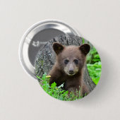 最も可愛い赤ん坊の動物 | Brown Bear Cub 缶バッジ (正面&裏面)