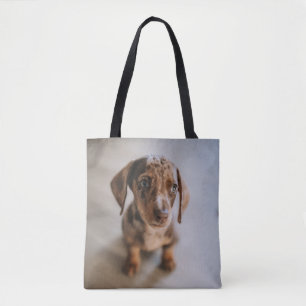 最も可愛い赤ん坊の動物   Brown Dachshund Puppy トートバッグ