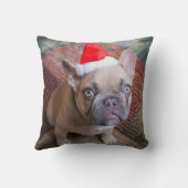 最も可愛い赤ん坊の動物 | Bulldog フランスの Christmas クッション (裏面)