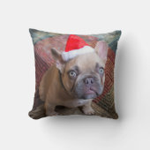 最も可愛い赤ん坊の動物 | Bulldog フランスの Christmas クッション (正面)