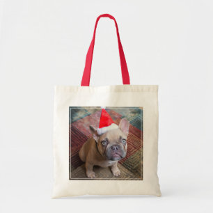 最も可愛い赤ん坊の動物 Bulldog フランスの Christmas トートバッグ