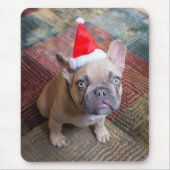 最も可愛い赤ん坊の動物 | Bulldog フランスの Christmas マウスパッド (正面)