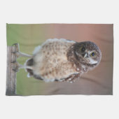 最も可愛い赤ん坊の動物 | Burroing Owlet キッチンタオル (横)