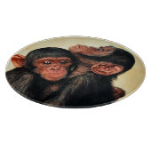最も可愛い赤ん坊の動物 | Chimpanzee Hug カッティングボード (角)