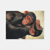 最も可愛い赤ん坊の動物 | Chimpanzee Hug フリースブランケット (正面(横))