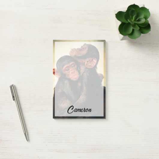 最も可愛い赤ん坊の動物 | Chimpanzee Hug ポストイット (オフィス)