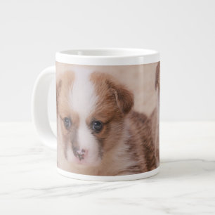 最も可愛い赤ん坊の動物 Corgiの子犬たち2匹 ジャンボコーヒーマグカップ