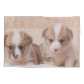 最も可愛い赤ん坊の動物 | Corgiの子犬たち2匹 枕カバー (裏面)