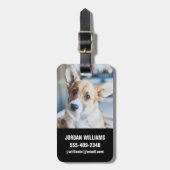 最も可愛い赤ん坊の動物 | Corgiヘッドの傾き ラゲッジタグ (正面縦)