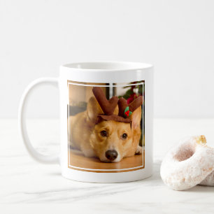 最も可愛い赤ん坊の動物 Corgi Christmas Reindeer コーヒーマグカップ