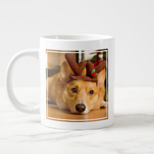 最も可愛い赤ん坊の動物 Corgi Christmas Reindeer ジャンボコーヒーマグカップ