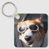 最も可愛い赤ん坊の動物 | Corgi Goggles in the Car キーホルダー (正面)