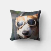 最も可愛い赤ん坊の動物 | Corgi Goggles in the Car クッション (正面)