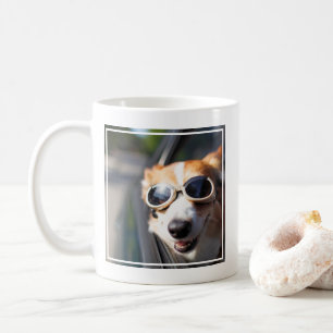 最も可愛い赤ん坊の動物 Corgi Goggles in the Car コーヒーマグカップ