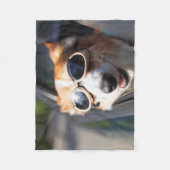 最も可愛い赤ん坊の動物 | Corgi Goggles in the Car フリースブランケット (正面)