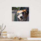 最も可愛い赤ん坊の動物 | Corgi Goggles in the Car ポスター (キッチン)