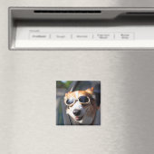 最も可愛い赤ん坊の動物 | Corgi Goggles in the Car マグネット (インサイチュ (食洗機))