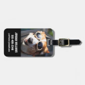最も可愛い赤ん坊の動物 | Corgi Goggles in the Car ラゲッジタグ (正面横)