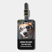 最も可愛い赤ん坊の動物 | Corgi Goggles in the Car ラゲッジタグ (正面縦)
