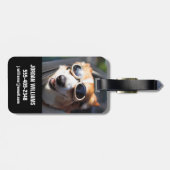最も可愛い赤ん坊の動物 | Corgi Goggles in the Car ラゲッジタグ (裏面横)