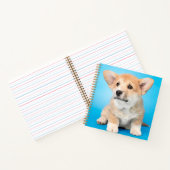 最も可愛い赤ん坊の動物 | Corgi Puppy on Blue ノートブック (内部)