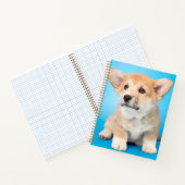 最も可愛い赤ん坊の動物 | Corgi Puppy on Blue ノートブック (内部)