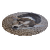 最も可愛い赤ん坊の動物 | Corgi Puppy on Shag Rug カッティングボード (角)