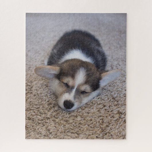最も可愛い赤ん坊の動物 | Corgi Puppy on Shag Rug ジグソーパズル (縦)