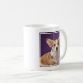 最も可愛い赤ん坊の動物 | Corgi Pupy on Purple コーヒーマグカップ (正面右)