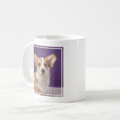 最も可愛い赤ん坊の動物 | Corgi Pupy on Purple コーヒーマグカップ (正面左)