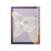 最も可愛い赤ん坊の動物 | Corgi Pupy on Purple ノートパッド (回転)