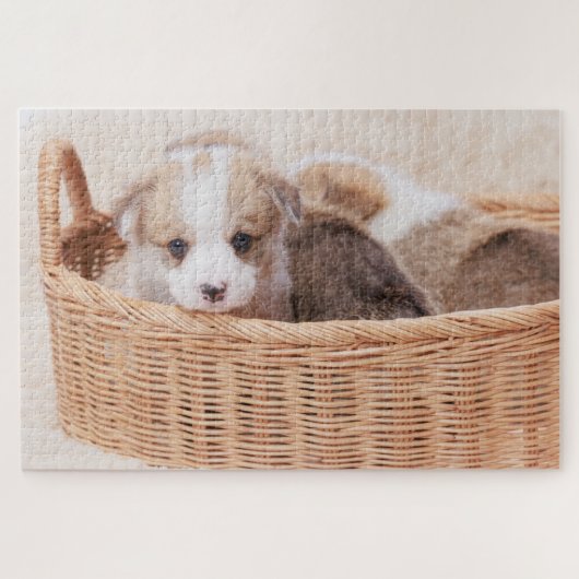 最も可愛い赤ん坊の動物 | Corgi Tiny Puppy ジグソーパズル (横)