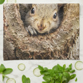 最も可愛い赤ん坊の動物 | Curiousベビーリス キッチンタオル (折り畳み)