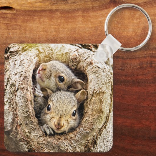最も可愛い赤ん坊の動物 | Curiousベビーリス キーホルダー (裏面)