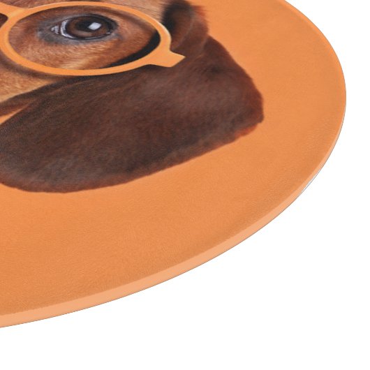 最も可愛い赤ん坊の動物 | Dachshundオレンジセーター カッティングボード (角)