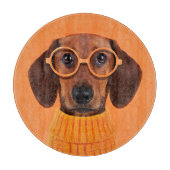 最も可愛い赤ん坊の動物 | Dachshundオレンジセーター カッティングボード (正面)