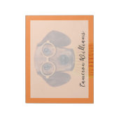 最も可愛い赤ん坊の動物 | Dachshundオレンジセーター ノートパッド (回転)