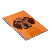 最も可愛い赤ん坊の動物 | Dachshundオレンジセーター ノートブック (右側)