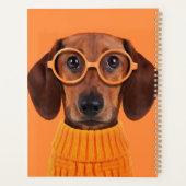 最も可愛い赤ん坊の動物 | Dachshundオレンジセーター プランナー手帳 (裏面)
