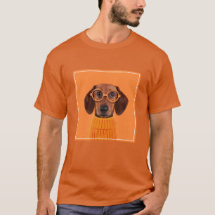最も可愛い赤ん坊の動物 Dachshundオレンジセーター Tシャツ