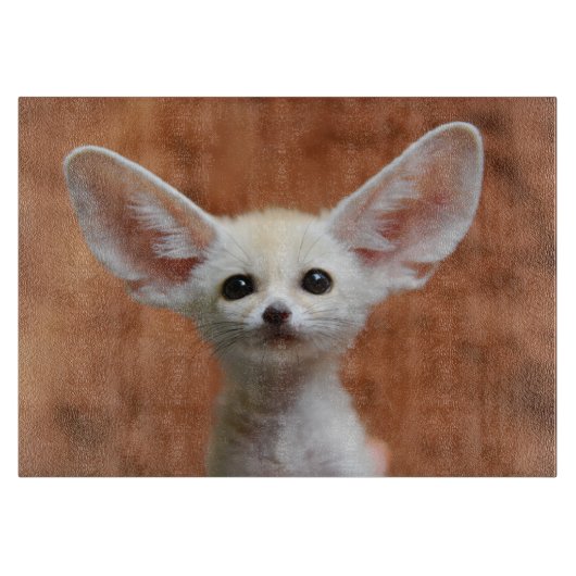 最も可愛い赤ん坊の動物 | Fennecキツネアップ カッティングボード (正面)