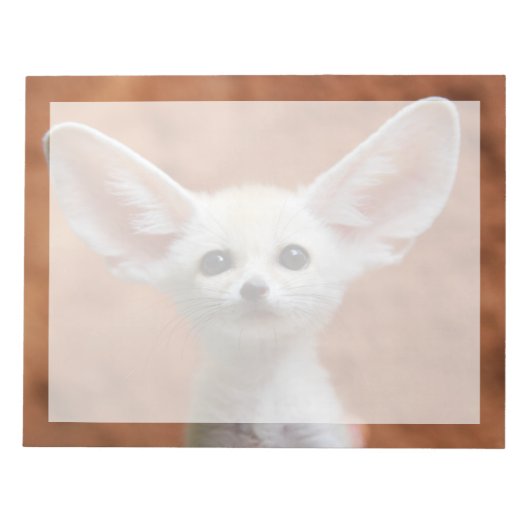 最も可愛い赤ん坊の動物 | Fennecキツネアップ ノートパッド (正面)
