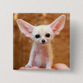 最も可愛い赤ん坊の動物 | Fennecキツネ 缶バッジ (正面)