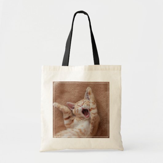 最も可愛い赤ん坊の動物 | Ginger Kittenあくびをする トートバッグ (正面)