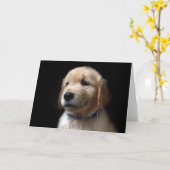 最も可愛い赤ん坊の動物 | Golden Retriever Puppy カード (黄色い花)
