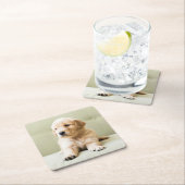 最も可愛い赤ん坊の動物 | Golden Retriever Puppy スクエアペーパーコースター (インサイチュ)