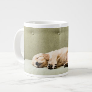 最も可愛い赤ん坊の動物 Golden Retriever Puppy 2 ジャンボコーヒーマグカップ