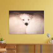 最も可愛い赤ん坊の動物 | Golden Retriever Snuggle キャンバスプリント (インサイチュ (リビング))