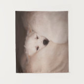 最も可愛い赤ん坊の動物 | Golden Retriever Snuggle タペストリー (正面)