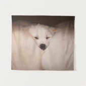 最も可愛い赤ん坊の動物 | Golden Retriever Snuggle タペストリー (正面(横))